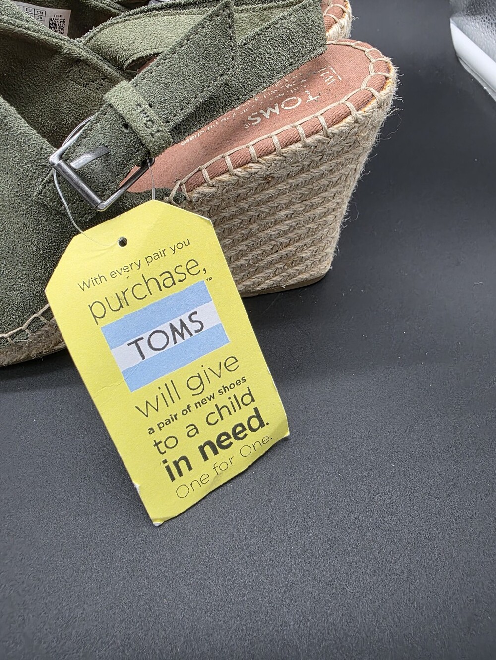 NWT TOMS Olive Suede Espadrille Wedge Sandals - Women SZ 11 - Picture 6 of 7